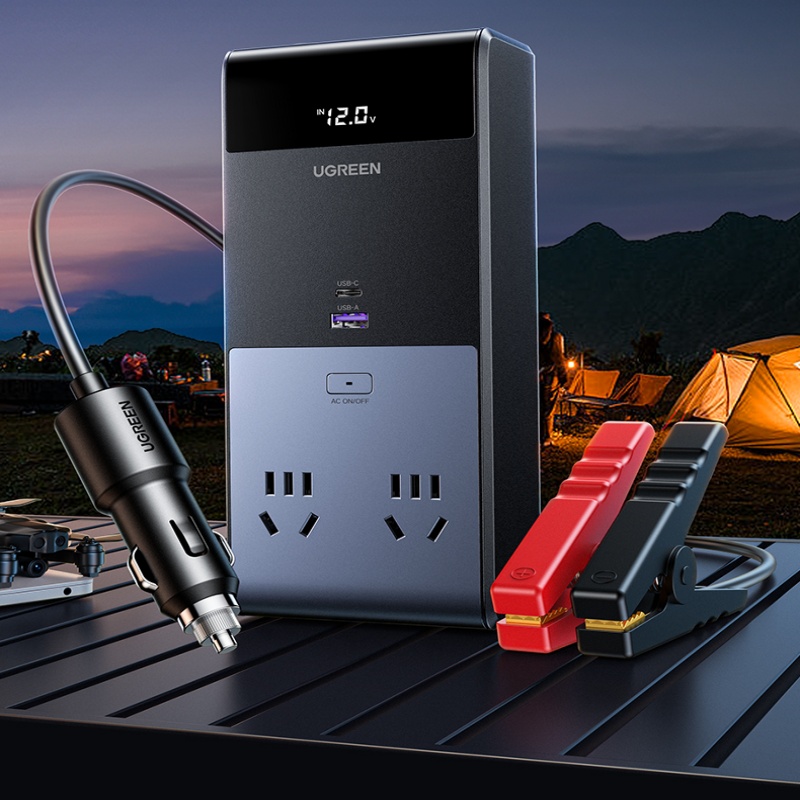 绿联12V变220V逆变器车载充电器