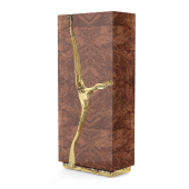 意式 餐厅酒柜 轻奢餐边柜一体靠墙金属高立柜别墅豪宅家用设计师款