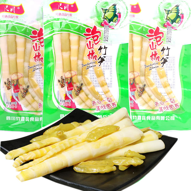 尺川重庆风味100g酸辣泡椒竹笋新鲜嫩笋即食特产休闲即食零食