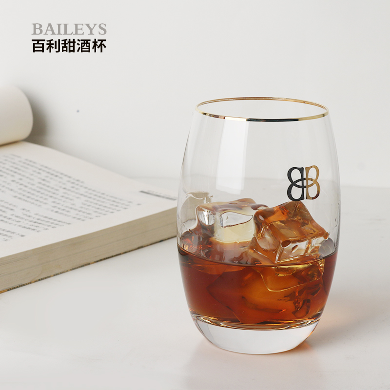 BAILEYS百利甜酒杯 金边甜品杯威士忌酒杯清酒酒杯洋酒杯蛋形酒杯