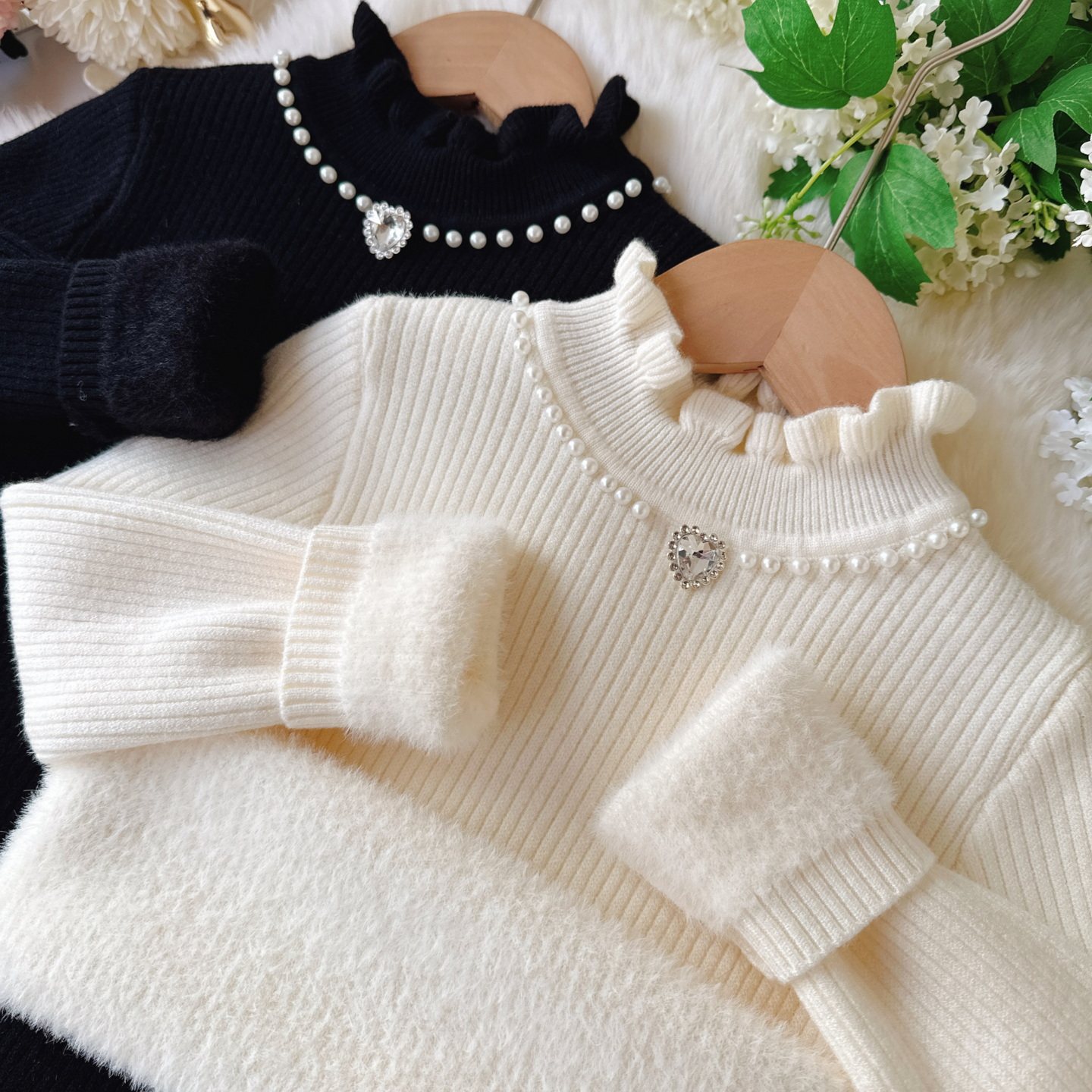 女童一体绒打底毛衣百搭女宝加厚花边领打底衫小香风小女孩针织衫,童装/婴儿装/亲子装,毛衣/针织衫,淘宝优惠券,粉丝福利购,淘宝优惠卷