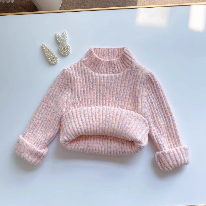儿童毛衣雪尼尔厚女童内搭毛衫高弹软糯男童打底衫百搭宝宝针织衫
