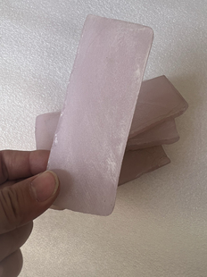 粉蛋白石长条片板料石刀料匕首短粉色石器远古料可加工定制定做