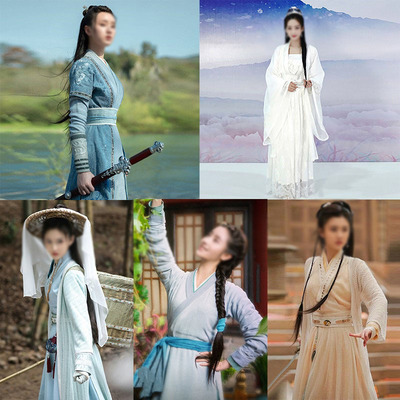 影视装女汉服小袖子女侠古装飘逸侠女骑马女剑客女侍卫服演出服