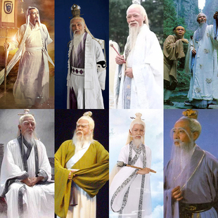 太上老君太白金星同款古装男古代老神仙服装月老道士土地公表演服