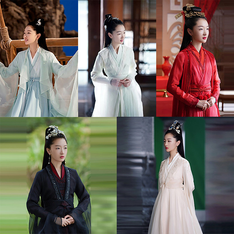 影视千古玦尘同款古装上古后池周冬雨汉服飘逸仙女服演出服