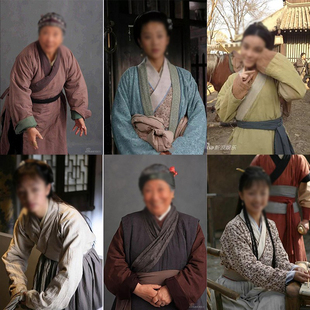 影视红楼梦刘姥姥同款女士古装汉服棉麻群演老太婆丫鬟下人演出服