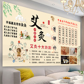 艾灸宣传海报艾灸室挂画养生馆壁画刮痧拔罐广告艾灸馆墙面装 饰画