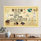 养生之道海报挂画横版 饰画推拿疏经通络油画布 中医馆背景墙宣传装