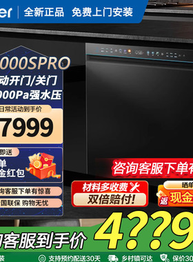 海尔双面洗洗碗机水精灵W5000sPro大18+3套智能开关门家用全自动