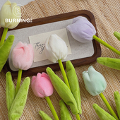 贝影 原创ins风超柔布艺仿真郁金香珍珠花蕊布艺花花束配件花艺