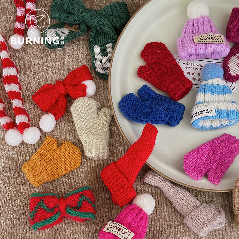 贝影圣诞毛线帽圣诞树装饰配件