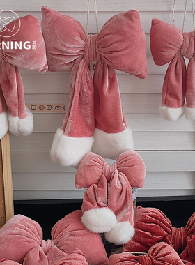 贝影 简约韩系丝绒大蝴蝶结高级质感圣诞挂件diy装饰配件房间布置