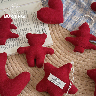 饰布艺配饰小熊星星 圣诞挂件立体充棉节日圣诞树装 贝影 25年新款