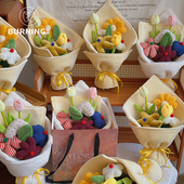 贝影 韩系原创布艺花束成品氛围感手捧花束创意礼物diy花艺资材