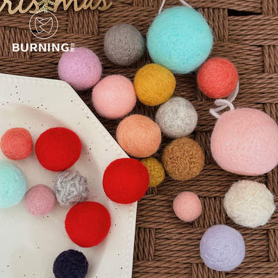 贝影圣诞小羊毛球装饰配件diy