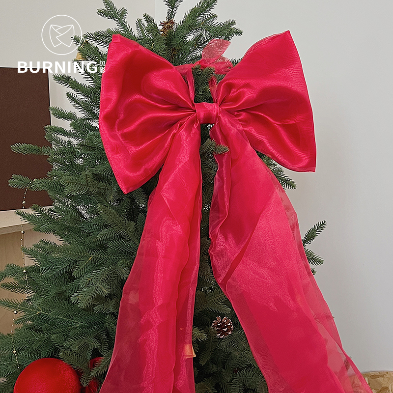 贝影 原创网纱款蝴蝶结圣诞节装饰新年挂饰diy配件氛围感场景布置