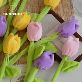 贝影 25年ins风毛绒郁金香仿真花diy手工花束配件装 饰花艺资材