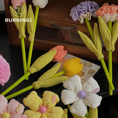 贝影 2025原创三八女神节ins风布艺花单支仿真花礼物节日花店