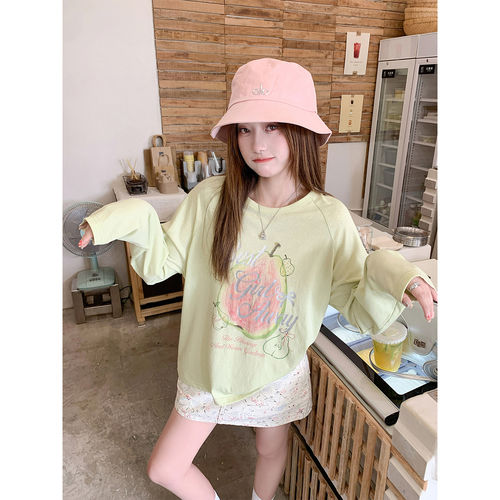 曾小咸韩系多巴胺绿色薄