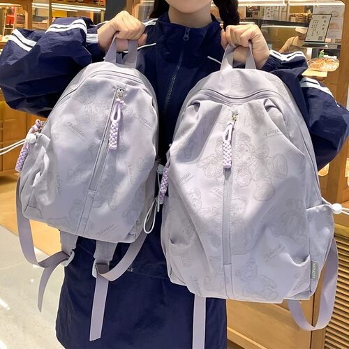 双肩包女旅游轻便2026新款时尚旅行背包学生休闲简约平板包小书包