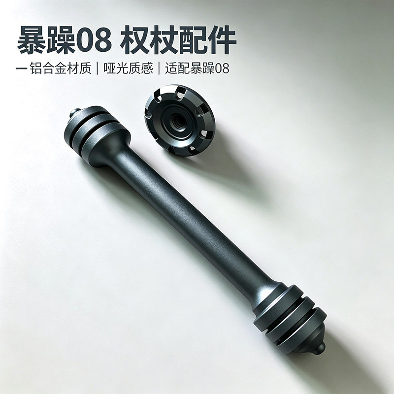 暴躁08指尖陀螺专用铝合金权杖配件哑光质感edc手持杆转轮把手
