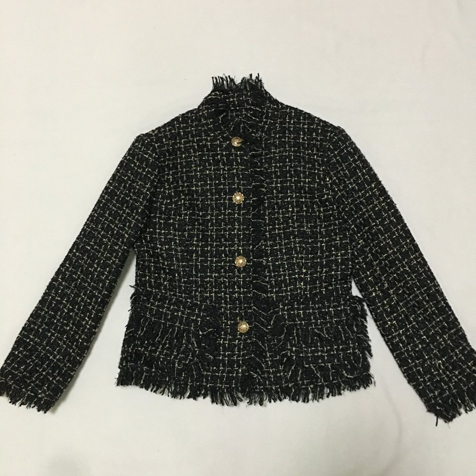 70羊毛混纺 经典黑金小香风挺括质感短外套 优雅气质休闲百搭,女装/女士精品,短外套,淘宝优惠券,粉丝福利购,淘宝优惠卷