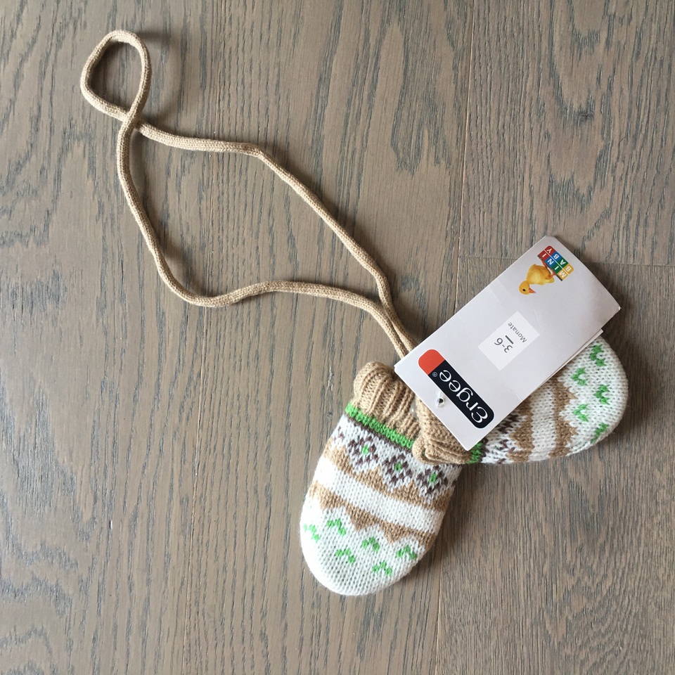 外贸原单 超可爱E*rgee婴儿针织挂脖小手套