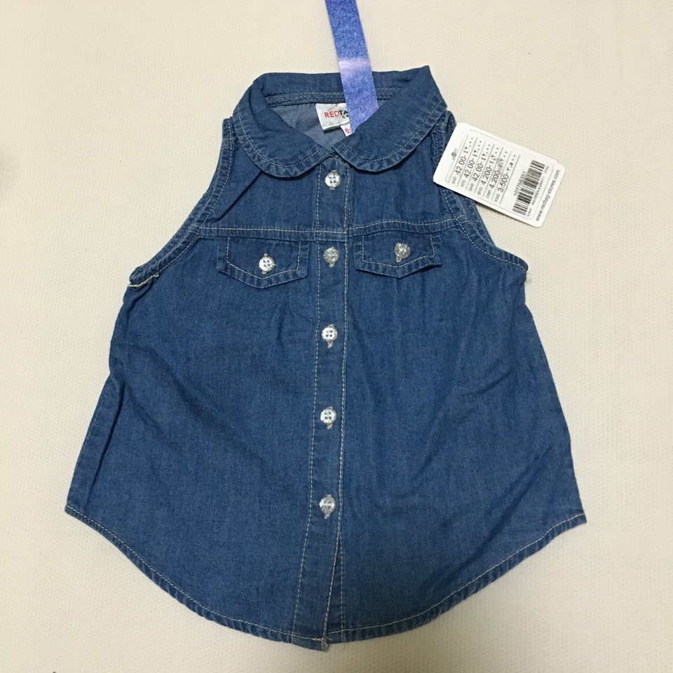 外贸原单 R*edTag百分百纯棉牛仔无袖小翻领衬衫 婴儿童装 6-12M