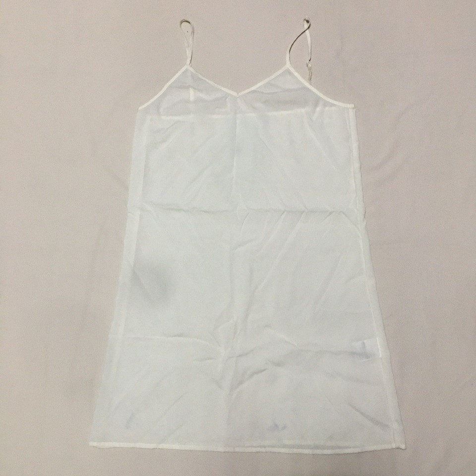 样衣无标 白色简约净版吊带连衣裙短裙家居睡衣裙 内衬裙 染色瑕