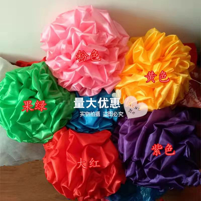 丧事用品灵堂绸布红白喜事白色黑色多种彩色花球葬礼汽车装饰花球
