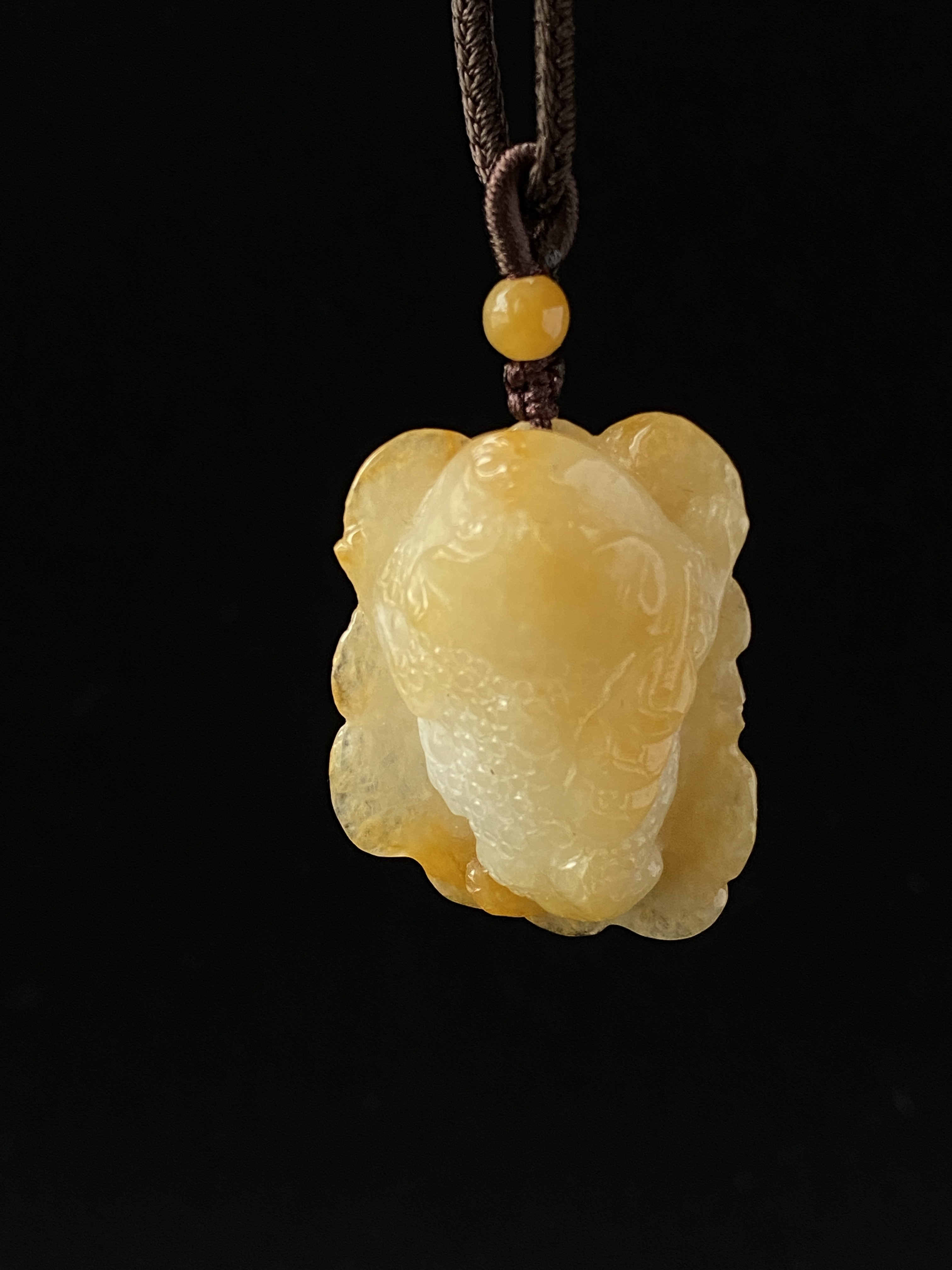 天然黄翡金蟾荷叶吊坠 冰种俏色百财聚来玉石挂坠男女款