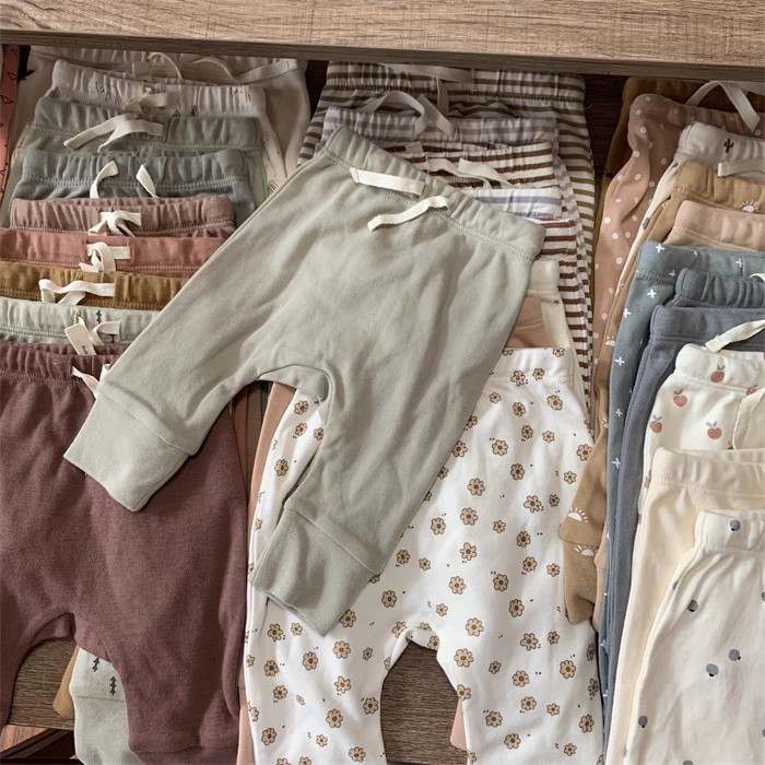 外贸新生儿婴童有机棉打底裤 长裤