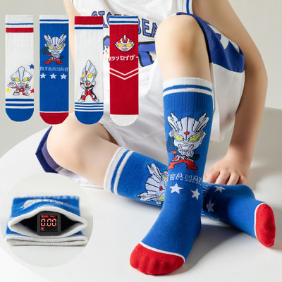 男童儿童袜子纯棉a类2025新款秋冬季中长筒小腿大孩宝1岁运动学生