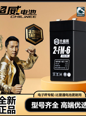 超威电子秤电池通用4V4ah20hr电子称电瓶商用台秤专用蓄电池大全v