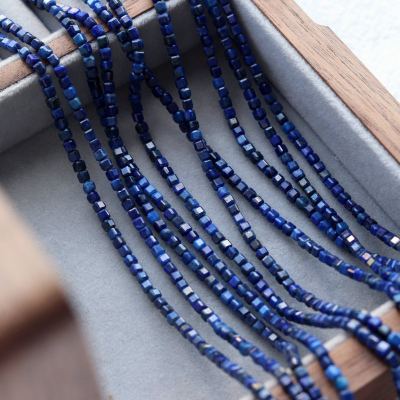 青金石切面方珠diy饰品水晶材料