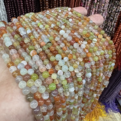 3-5MM天然绯红玛瑙散珠DIY