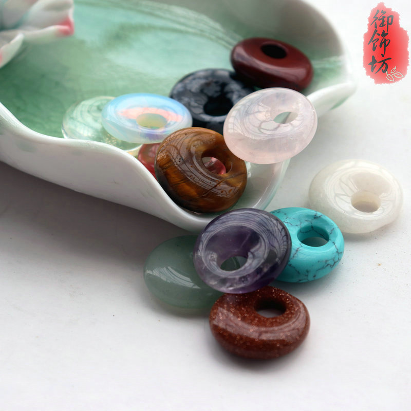 紫晶绿东陵平安扣耳环饰品配件