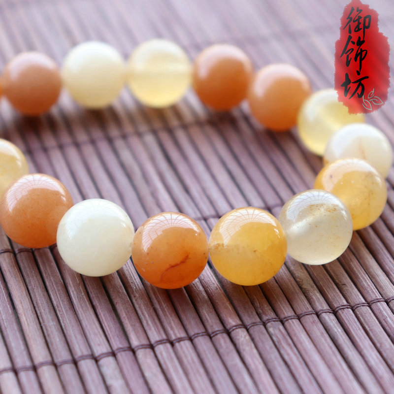 古风天然饰品散件手串项链老黄玉