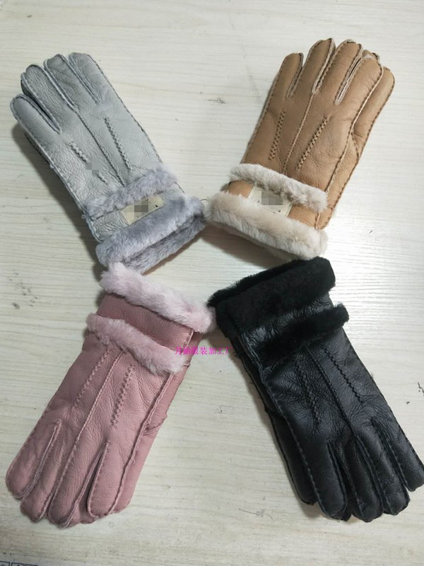 滑雪冬季情侣骑车挡风羊皮手套