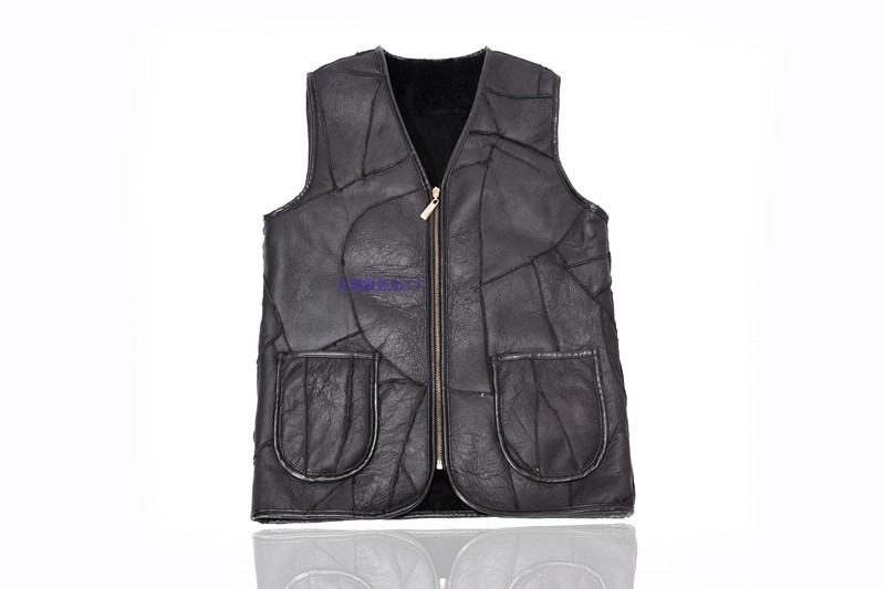 新款羊剪绒真皮保暖背心加厚马甲