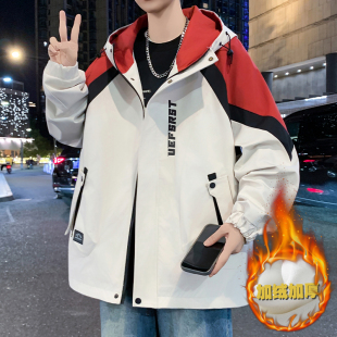 加绒加厚外套 百搭学生保暖2025新款 青少年棉衣男士 夹克港风潮时尚