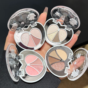 JILL LEEN天使小熊四色卧蚕眼影盘大地色阴影细闪提亮自然低饱和