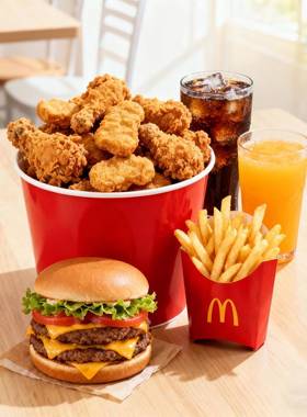 淘宝闪购美食外卖快优餐饿么德餐瞭肯基汉堡领红点包提货大额惠券