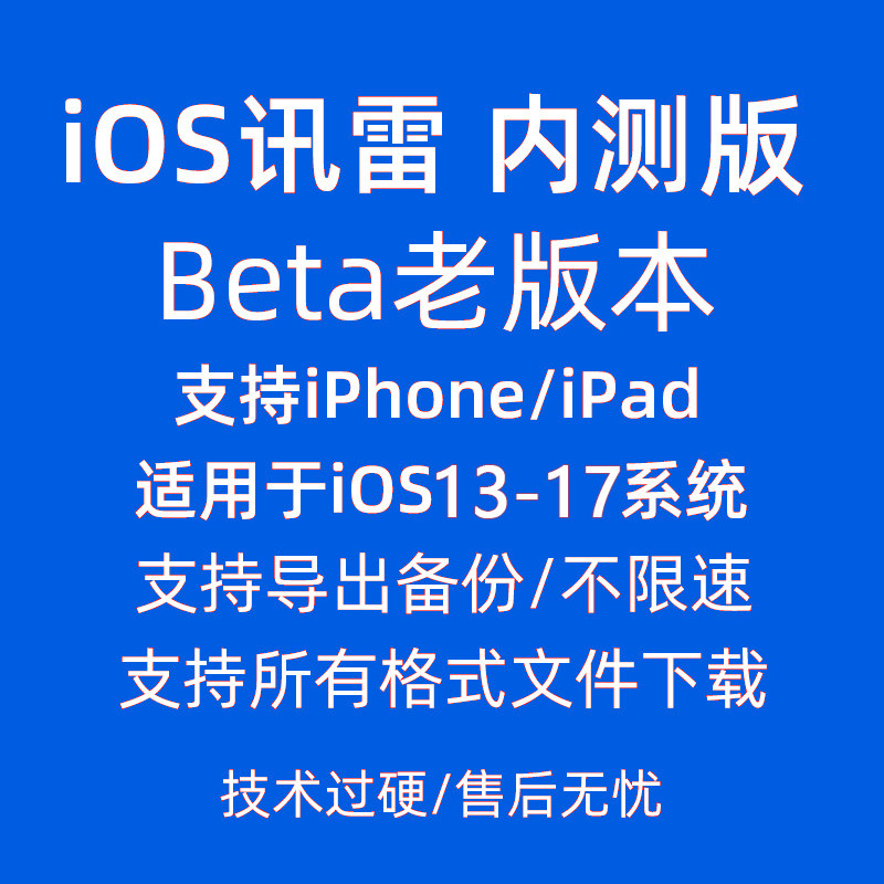 苹果ios迅雷ios内侧急速未阉割beta版手机和平板安装加速发货