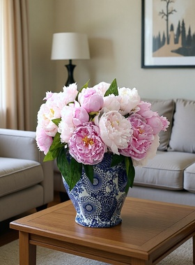 牡丹花束仿真花手札芍药假花新娘手捧花束家居装饰花摆件摄影道具