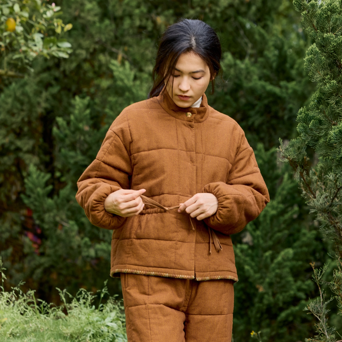 朵朵可可冬季女纯棉夹棉睡衣套装