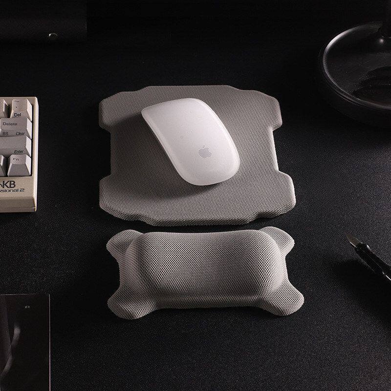 简约蝴蝶纹硅胶护腕鼠标垫办公滑鼠垫舒适腕手托掌托桌面按摩高级