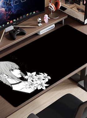 电脑风景泰动漫电竞桌垫键盘游戏大型鼠标垫家用耐磨男生CS2莉