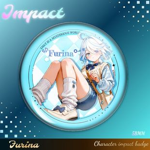 原神双闪芙宁娜水神同人印象二次元周边吧唧谷子日谷徽章收藏胸针